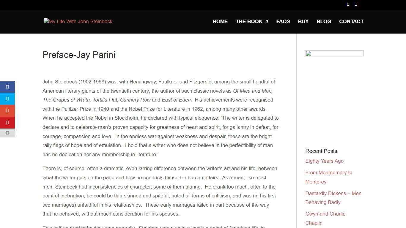 Preface-Jay Parini | My Life With John Steinbeck